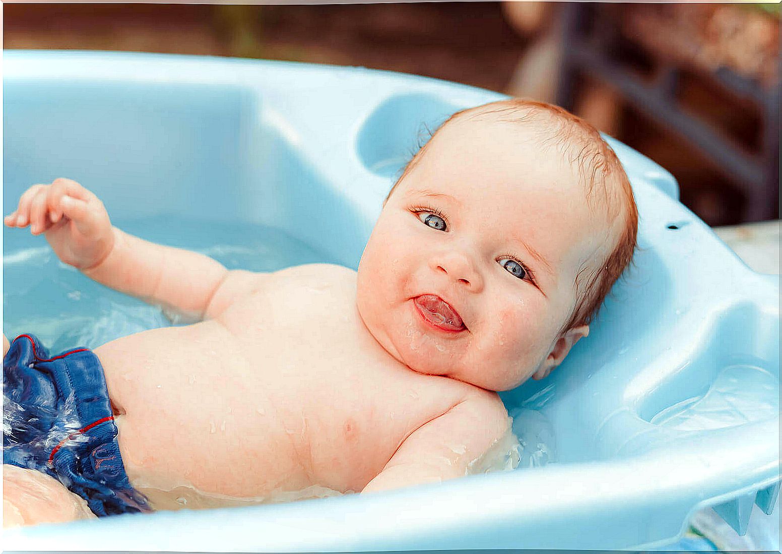 A baby's bath is good to be calm and relaxing